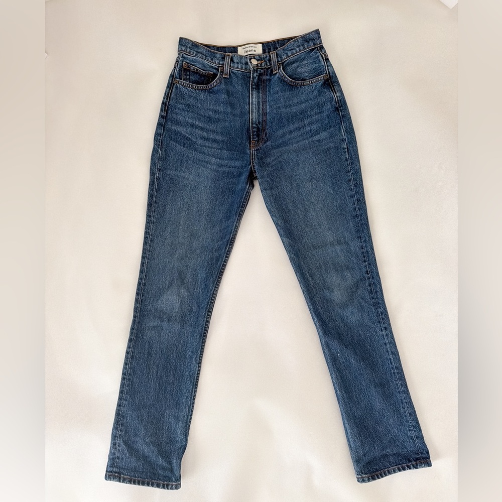 Reformation Stevie Ultra High Rise Straight Jeans Size 26 Medium Wash Denim